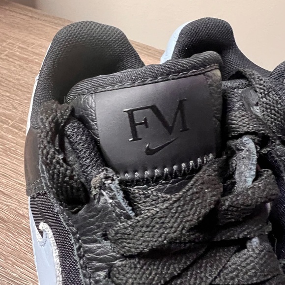 Nike Air Force 1 FM Customized Black Light Blue and White Sneakers Very Clean - Picture 6 of 15